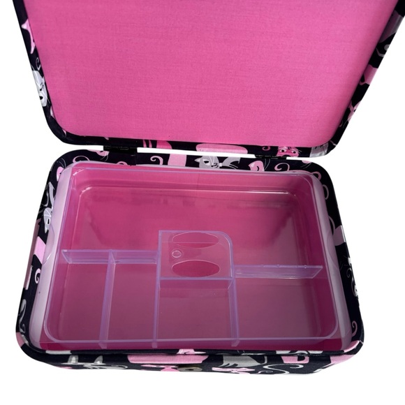 Blank pink & gray fabric covered organizer with magnetic snap closure - Picture 8 of 12